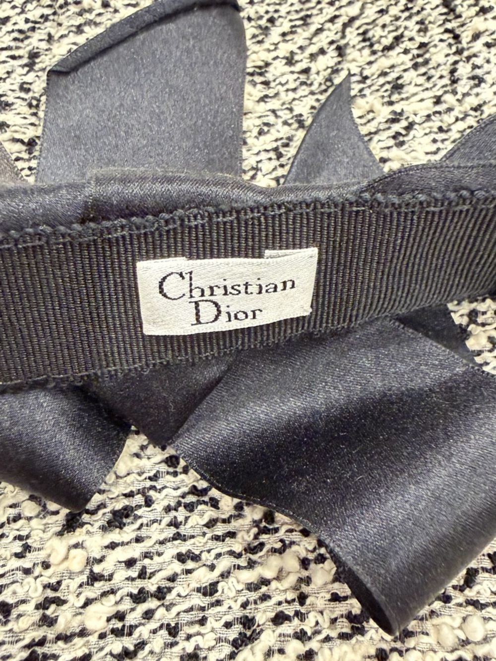 Dior Black and Cream Textured Knit Top with Label - Picture 5 of 12